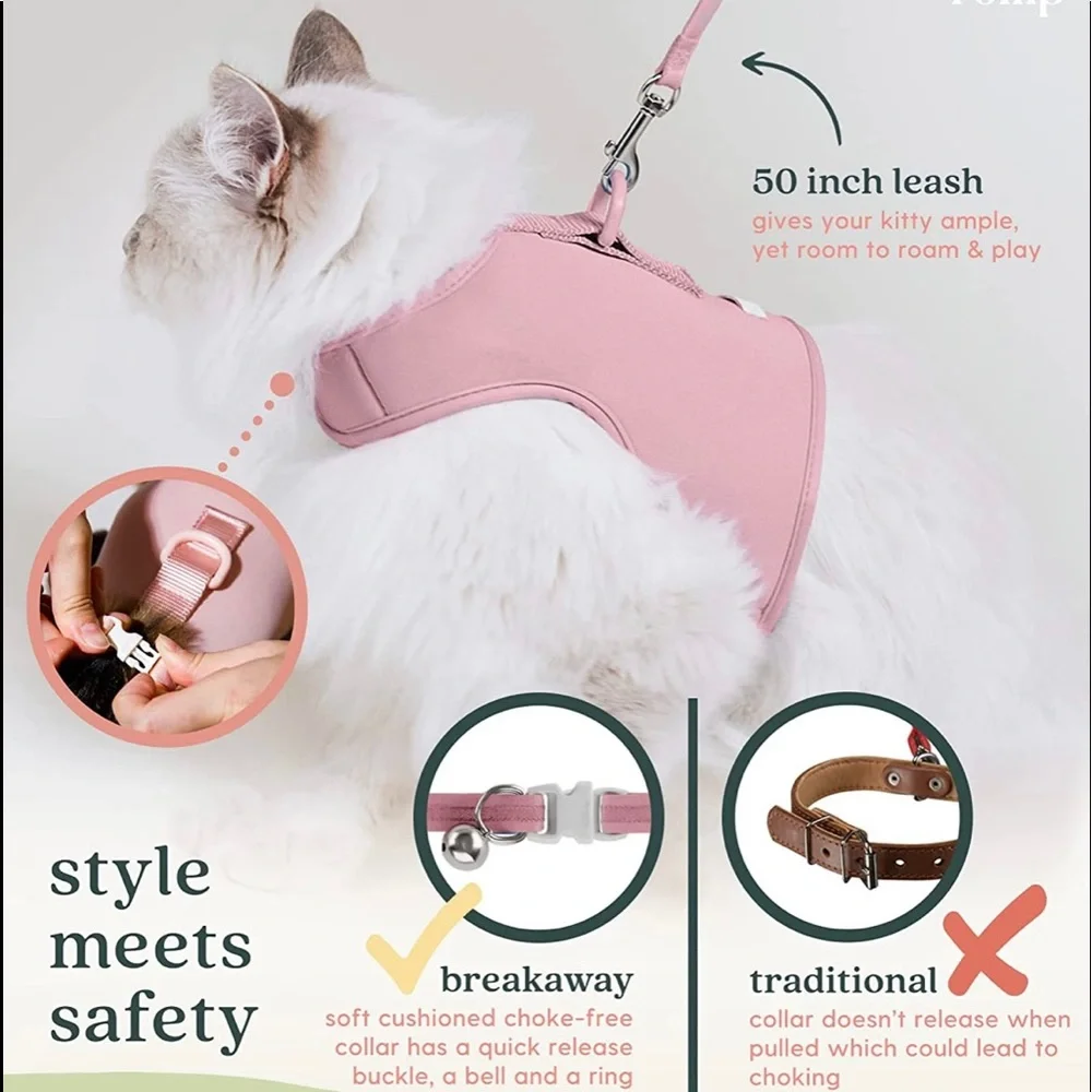 Romp Cat Harness, Collar & Leash Set.